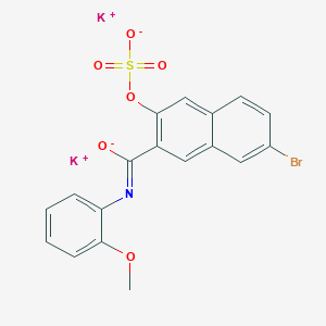 molecular formula C18H13BrKNO6S B157490 Dipotassium 7-bromo-N-(2-methoxyphenyl)-3-(sulphonatooxy)naphthalene-2-carboxamidate CAS No. 1680-70-2