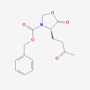 molecular formula C15H17NO5 B015755 benzyl (4S)-5-oxo-4-(3-oxobutyl)-1,3-oxazolidine-3-carboxylate CAS No. 89662-51-1