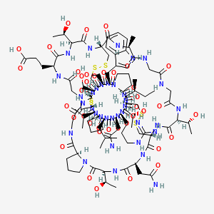  B1575637 cyclo[Ala-Gly-Gly-Thr-Cys(1)-Asn-Thr-Pro-Gly-Cys(2)-Ser-Cys(3)-Ser-Trp-Pro-Ile-Cys(1)-Thr-Arg-Asn-Gly-Leu-Pro-Val-Cys(2)-Gly-Glu-Thr-Cys(3)] 
