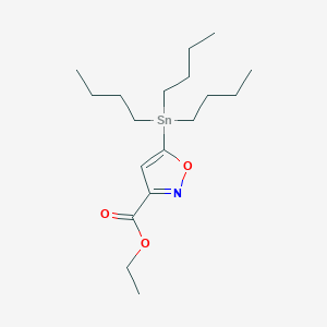 molecular formula C18H33NO3Sn B157610 Ethyl 5-(tributylstannyl)isoxazole-3-carboxylate CAS No. 126085-91-4