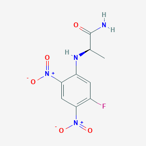 molecular formula C9H9FN4O5 B157668 (R)-2-((5-Fluoro-2,4-dinitrophenyl)amino)propanamide CAS No. 132055-99-3