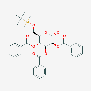 molecular formula C34H40O9Si B157753 Methyl 2,3,4-tri-O-benzoyl-6-O-tert-butyldimethylsilyl-A-D-glucopyranoside CAS No. 128142-70-1