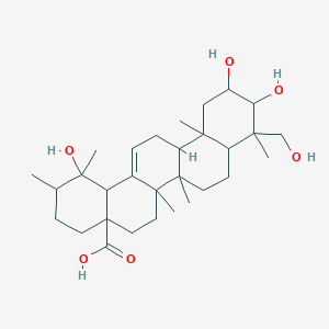 molecular formula C30H48O6 B157754 1,10,11-Trihydroxy-9-(hydroxymethyl)-1,2,6a,6b,9,12a-hexamethyl-2,3,4,5,6,6a,7,8,8a,10,11,12,13,14b-tetradecahydropicene-4a-carboxylic acid CAS No. 89786-84-5