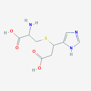 molecular formula C9H13N3O4S B157777 S-(2-Carboxy-1-(1H-imidazol-4-yl) ethyl)cysteine CAS No. 134381-43-4