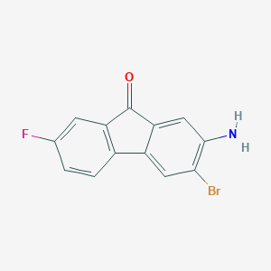 molecular formula C13H7BrFNO B157782 2-Amino-3-bromo-7-fluoro-9h-fluoren-9-one CAS No. 1643-13-6