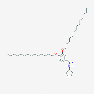 molecular formula C42H78INO2 B157800 N-cyclopentyl-N,N-dimethyl-3,4-bis(tetradecyloxy)-benzenemethanaminium, iodide CAS No. 1202208-36-3
