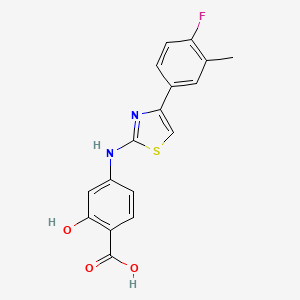 4-{[4-(4-Fluoro-3-methylphenyl)-1,3-thiazol-2-yl]amino}-2-hydroxybenzoic acid