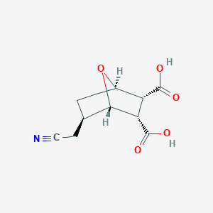 molecular formula C10H11NO5 B157835 7-Oxabicyclo(2.2.1)heptane-2,3-dicarboxylic acid, 5-(cyanomethyl)-, (2-exo,3-exo,5-endo)- CAS No. 127311-92-6