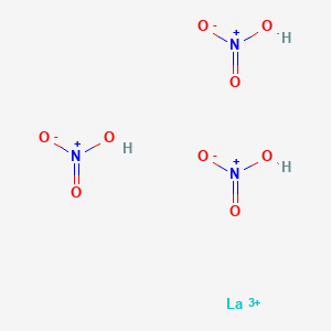 molecular formula H3LaN3O9+3 B157870 Lanthanum(III) nitrate CAS No. 10099-59-9