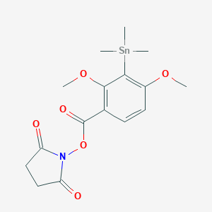 B157879 N-Succinimidyl-2,4-dimethoxy-3-(trimethylstannyl)benzoate CAS No. 130168-12-6