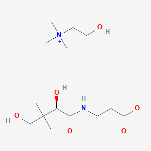 molecular formula C14H30N2O6 B157948 2-Hydroxyethyltrimethylammonium (R)-N-(2,4-dihydroxy-3,3-dimethyl-1-oxobutyl)-beta-alaninate CAS No. 10030-88-3