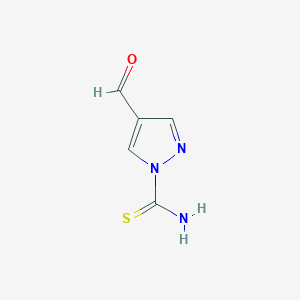 molecular formula C5H5N3OS B157952 4-formyl-1H-pyrazole-1-carbothioamide CAS No. 132906-74-2