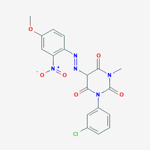 1-(3-Chlorophenyl)-5-[(4-methoxy-2-nitrophenyl)azo]-3-methylbarbituric acid