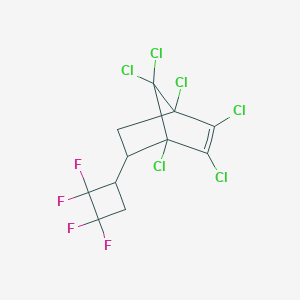 molecular formula C11H6Cl6F4 B157993 1,2,3,4,7,7-Hexachloro-5-(2,2,3,3-tetrafluorocyclobutyl)bicyclo[2.2.1]hept-2-ene CAS No. 1890-47-7