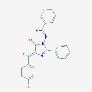 molecular formula C23H16BrN3O B157997 1-(Benzylideneamino)-4-(p-bromobenzylidene)-2-phenyl-2-imidazolin-5-one CAS No. 126245-13-4