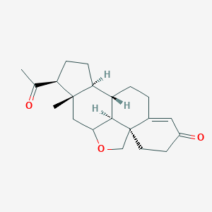 molecular formula C21H28O3 B158040 (1S,6S,7S,10S,11S,19S)-7-Acetyl-6-methyl-3-oxapentacyclo[9.7.1.01,14.04,19.06,10]nonadec-14-en-16-one CAS No. 1913-28-6