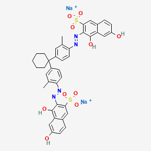 molecular formula C40H34N4Na2O10S2 B1580439 2-Naphthalenesulfonic acid, 3,3'-(cyclohexylidenebis((2-methyl-4,1-phenylene)azo))bis(4,6-dihydroxy-, disodium salt CAS No. 6507-79-5