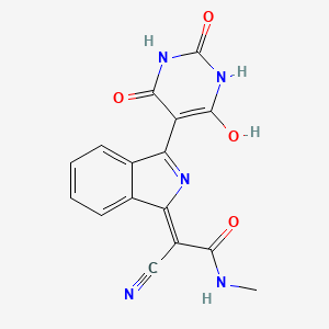 molecular formula C16H11N5O4 B1580453 2-Cyano-2-[2,3-dihydro-3-(tetrahydro-2,4,6-trioxo-5(2H)-pyrimidinylidene)-1H-isoindol-1-ylidene]-N-methylacetamide CAS No. 76199-85-4