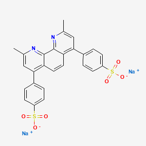 molecular formula C26H18N2Na2O6S2 B1580494 Benzenesulfonic acid, 4,4'-(2,9-dimethyl-1,10-phenanthroline-4,7-diyl)bis-, sodium salt (1:2) CAS No. 40386-51-4