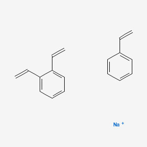 B1580501 Benzene, diethenyl-, polymer with ethenylbenzene, sulfonated, sodium salts CAS No. 68441-33-8