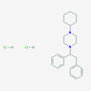 molecular formula C24H34Cl2N2 B158080 (+-)-1-环己基-4-(1,2-二苯乙基)哌嗪二盐酸盐 CAS No. 57314-55-3
