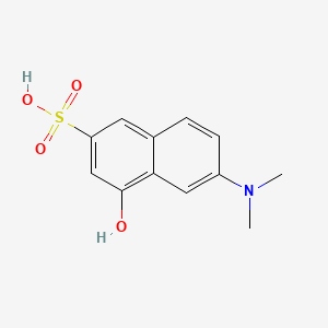 molecular formula C12H13NO4S B1580925 6-Dimethylamino-4-hydroxynaphthalene-2-sulphonic acid CAS No. 6259-50-3