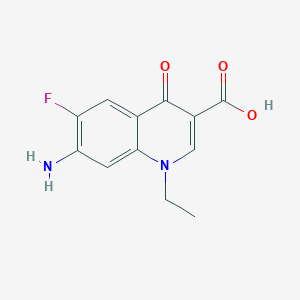 molecular formula C12H11FN2O3 B1580978 3-Quinolinecarboxylic acid, 7-amino-1-ethyl-6-fluoro-1,4-dihydro-4-oxo- CAS No. 75001-63-7