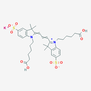 molecular formula C35H43KN2O10S2 B015811 Potassium;1-(5-carboxypentyl)-2-[3-[1-(5-carboxypentyl)-3,3-dimethyl-5-sulfonatoindol-1-ium-2-yl]prop-2-enylidene]-3,3-dimethylindole-5-sulfonate CAS No. 762260-71-9