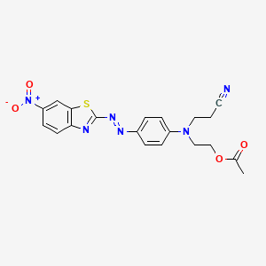 molecular formula C20H18N6O4S B1581144 Propanenitrile, 3-[[2-(acetyloxy)ethyl][4-[(6-nitro-2-benzothiazolyl)azo]phenyl]amino]- CAS No. 68133-69-7
