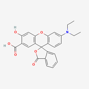 molecular formula C25H21NO6 B1581146 Spiro[isobenzofuran-1(3H),9'-[9H]xanthene]-2'-carboxylic acid, 6'-(diethylamino)-3'-hydroxy-3-oxo- CAS No. 6359-29-1
