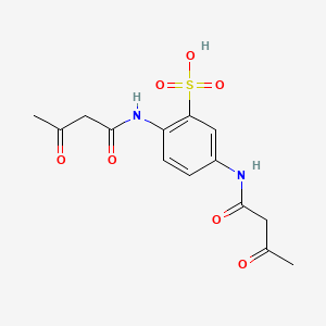 molecular formula C14H16N2O7S B1581152 Benzenesulfonic acid, 2,5-bis[(1,3-dioxobutyl)amino]- CAS No. 70185-87-4