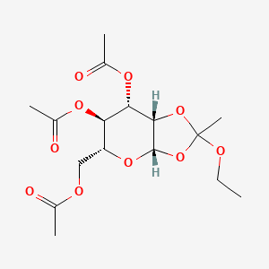 molecular formula C16H24O10 B1581263 1,2-O-(1-Ethoxyethylidene)-beta-D-mannopyranose triacetate CAS No. 28140-37-6