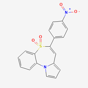 molecular formula C18H12N2O4S B1581296 6-(4-Nitrophenyl)pyrrolo[2,1-d][1,5]benzothiazepine 5,5-dioxide CAS No. 43093-01-2
