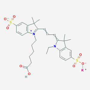 molecular formula C31H37KN2O8S2 B015813 Potassium;2-[3-[1-(5-carboxypentyl)-3,3-dimethyl-5-sulfonatoindol-1-ium-2-yl]prop-2-enylidene]-1-ethyl-3,3-dimethylindole-5-sulfonate CAS No. 449175-57-9
