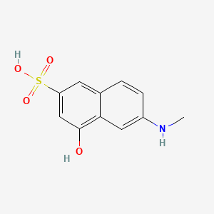 molecular formula C11H11NO4S B1581306 2-Naphthalenesulfonic acid, 4-hydroxy-6-(methylamino)- CAS No. 6259-53-6