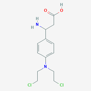 molecular formula C13H18Cl2N2O2 B158133 3-Amino-3-[4-[bis(2-chloroethyl)amino]phenyl]propanoic acid CAS No. 1952-98-3