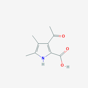 molecular formula C9H11NO3 B1581356 3-Acetyl-4,5-dimethyl-1H-pyrrole-2-carboxylic acid CAS No. 2386-33-6