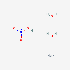 molecular formula H5HgNO5+ B1581361 Mercury(1+);nitric acid;dihydrate CAS No. 14836-60-3