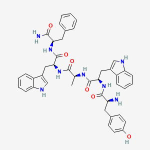 (2S)-2-amino-N-[(2R)-1-[[(2S)-1-[[(2S)-1-[[(2R)-1-amino-1-oxo-3-phenylpropan-2-yl]amino]-3-(1H-indol-3-yl)-1-oxopropan-2-yl]amino]-1-oxopropan-2-yl]amino]-3-(1H-indol-3-yl)-1-oxopropan-2-yl]-3-(4-hydroxyphenyl)propanamide