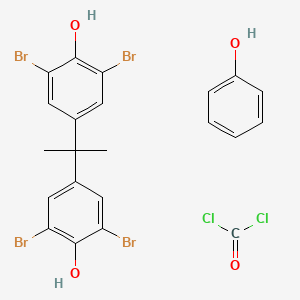 molecular formula C22H18Br4Cl2O4 B1581368 Carbonic dichloride, polymer with 4,4'-(1-methylethylidene)bis(2,6-dibromophenol) and phenol CAS No. 94334-64-2