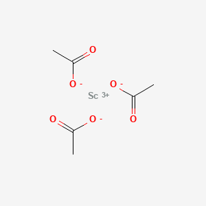 B1581369 Acetic acid, scandium(3+) salt CAS No. 3804-23-7