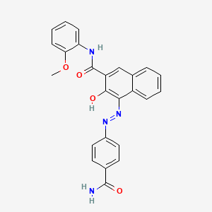 molecular formula C25H20N4O4 B1581376 2-Naphthalenecarboxamide, 4-[[4-(aminocarbonyl)phenyl]azo]-3-hydroxy-N-(2-methoxyphenyl)- CAS No. 36968-27-1