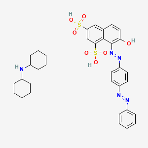 molecular formula C34H39N5O7S2 B1581381 1,3-Naphthalenedisulfonic acid, 7-hydroxy-8-[[4-(phenylazo)phenyl]azo]-, compd. with N-cyclohexylcyclohexanamine CAS No. 6226-87-5