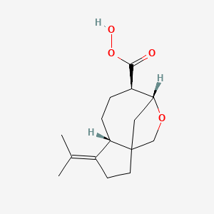 1H-3,9a-Methanocyclopent(c)oxocin-4-carboxylic acid, octahydro-4-hydroxy-7-(1-methylethylidene)-, (3R,4R,6aS,9aS)-