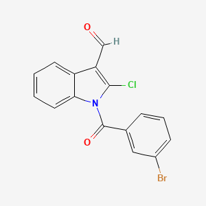 molecular formula C16H9BrClNO2 B1581508 1-(3-Bromobenzoyl)-2-chloro-1H-indole-3-carbaldehyde CAS No. 68770-80-9