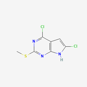 molecular formula C7H5Cl2N3S B1581607 4,6-Dichloro-2-(methylthio)-7H-pyrrolo[2,3-D]pyrimidine CAS No. 90662-12-7