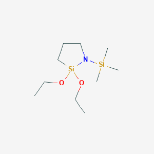 molecular formula C10H25NO2Si2 B1581703 2,2-二乙氧基-1-(三甲基甲硅烷基)-1-氮杂-2-硅杂环戊烷 CAS No. 21297-72-3