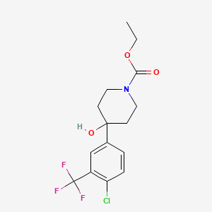 molecular formula C15H17ClF3NO3 B1581707 Ethyl 4-(4-chloro-3-(trifluoromethyl)phenyl)-4-hydroxypiperidine-1-carboxylate CAS No. 21928-40-5