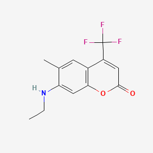 molecular formula C13H12F3NO2 B1581797 2H-1-Benzopyran-2-one, 7-(ethylamino)-6-methyl-4-(trifluoromethyl)- CAS No. 55804-70-1