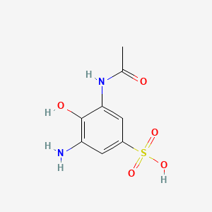 molecular formula C8H10N2O5S B1581815 3-Acetamido-5-amino-4-hydroxybenzenesulfonic acid CAS No. 40306-75-0